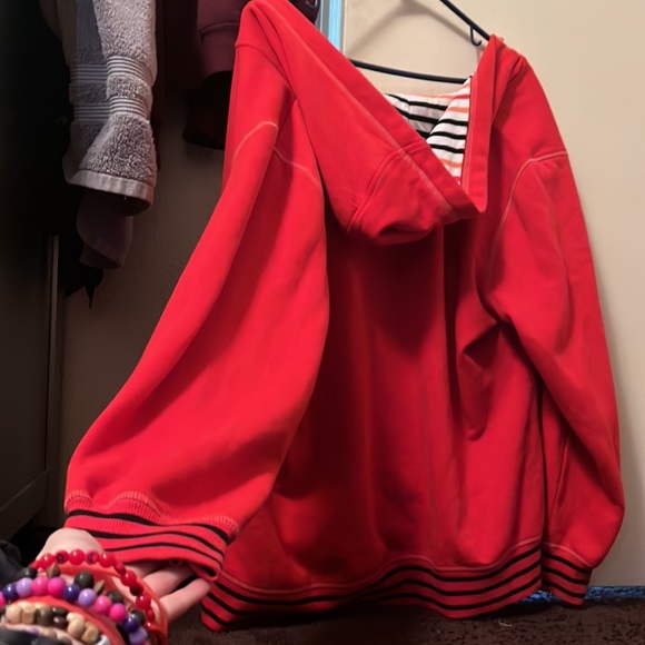 Ren jacket with stripes on the end of the sleeves and inside of hoodie - Picture 3 of 7